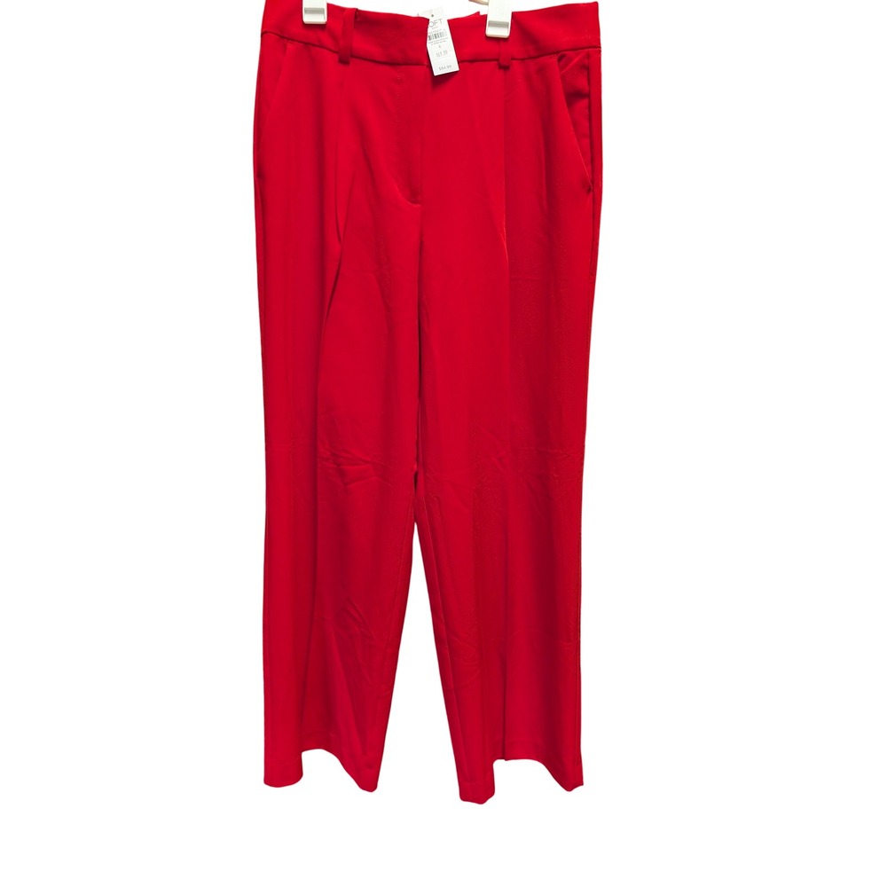 LOFT Outlet Trousers Women 6 Red New High Rise Straight Leg Professional